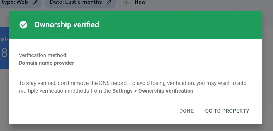 Do not remove verifed DNS record