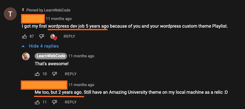 Positive jobs comments