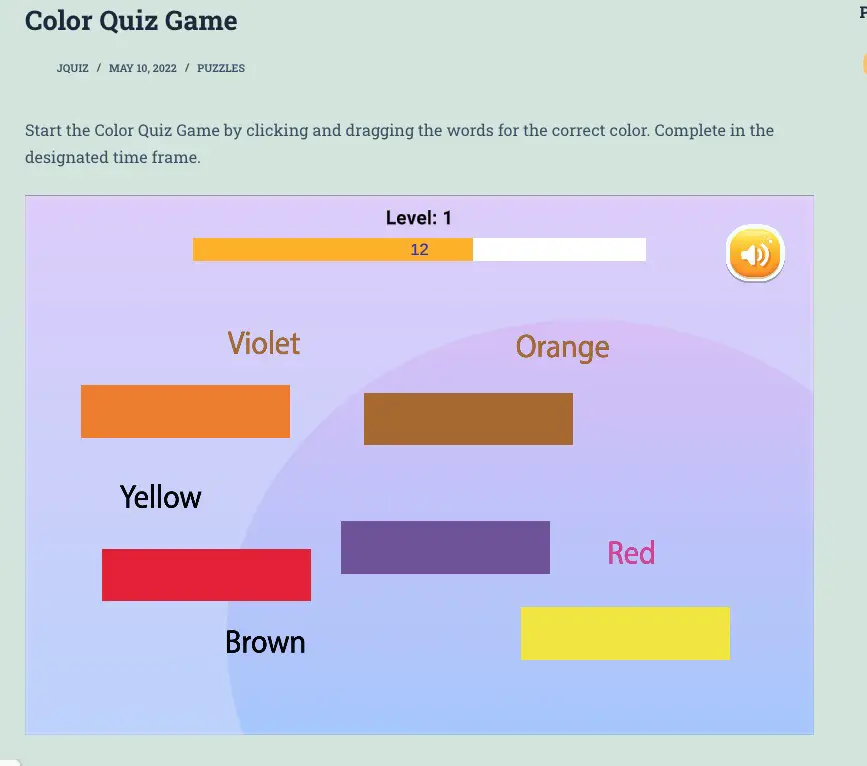Published Web game example