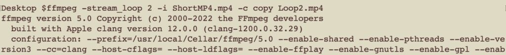 Running ffmpeg loop example