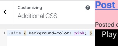 Set background color with CSS in WordPress Theme