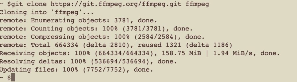 ffmpeg git clone example