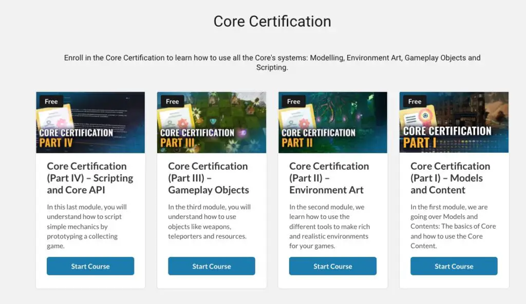 4 Parts Core Certification