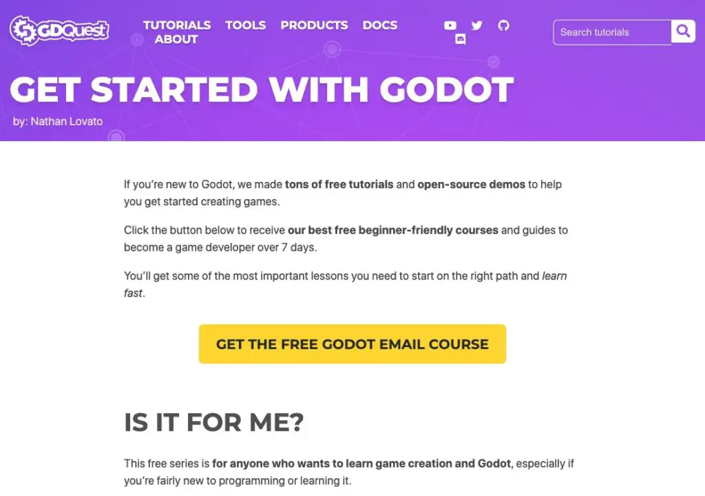 GDQuest Free 7 days Godot Beginners Email Course