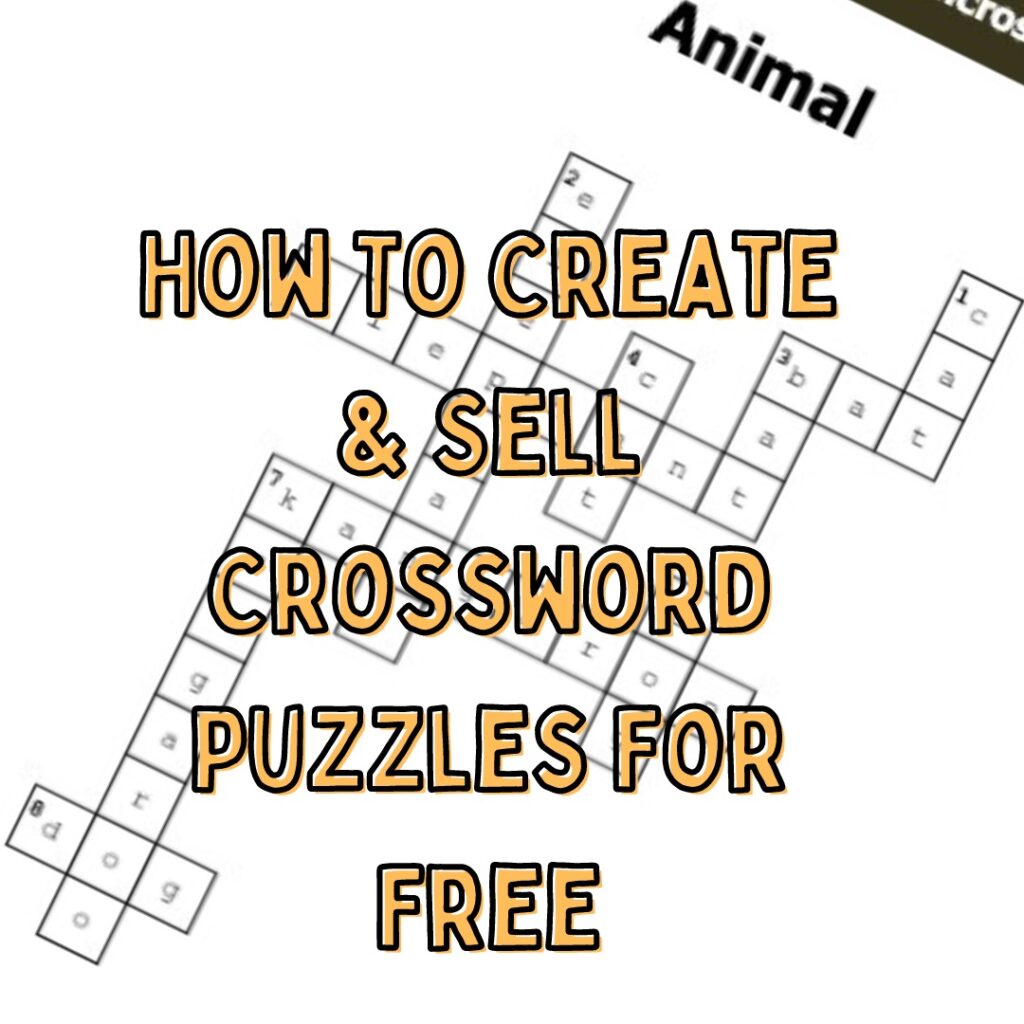 How To Create Sell Crossword Puzzles For Free V2