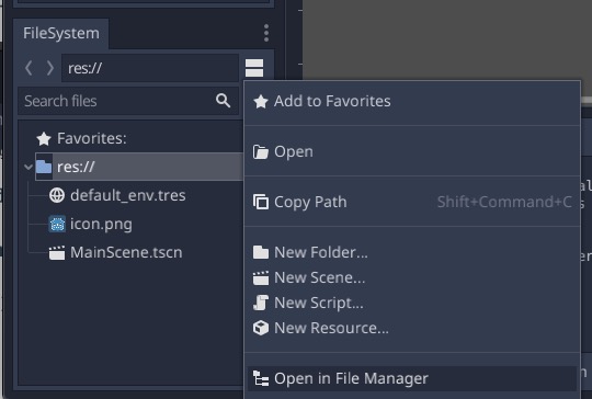 Right click res and select File Manager