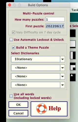 Select the created theme dictionary for construction