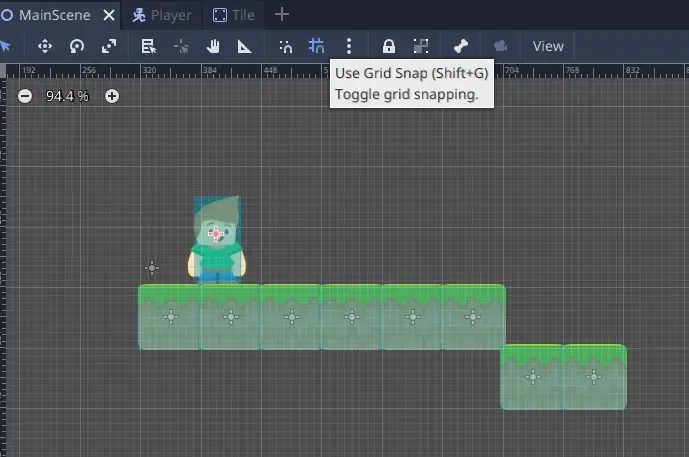 Use Grid Snap to easily align the tiles straight