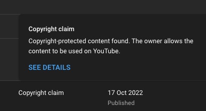 Copyrighted content allowed